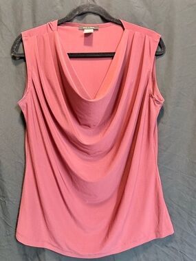 Jennie & Marlis Women’s Draped Cowl Neck Sleeveless Camisole — Burgundy